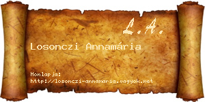 Losonczi Annamária névjegykártya